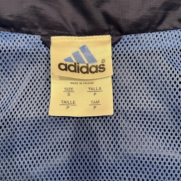 💨 Adidas Vintage Vented Windbreaker | Hidden Hood | Size Small | Navy | EUC - Picture 13 of 14